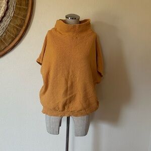 Free People Beach Mustard Yellow Knit Short sleeve Oversized Woman's M
